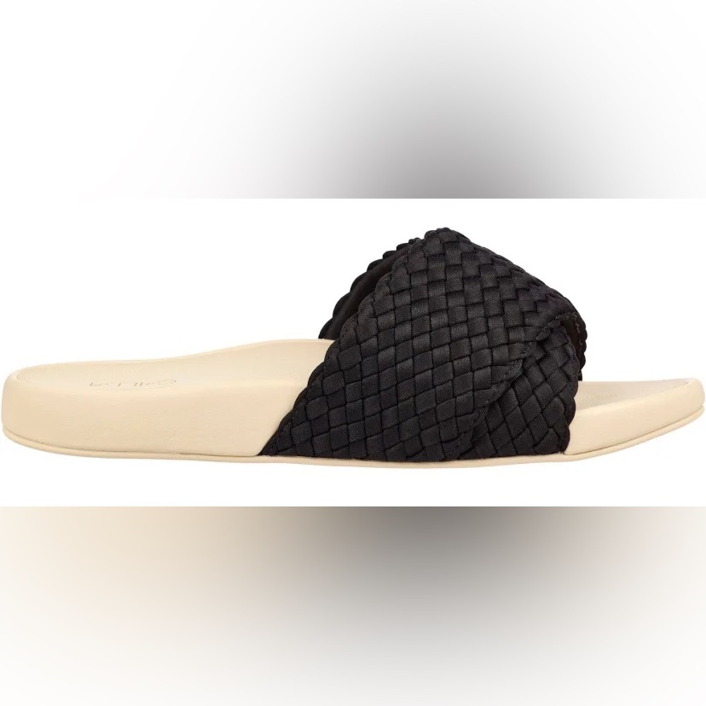 Calia Black and Cream Woven Slide Slippers